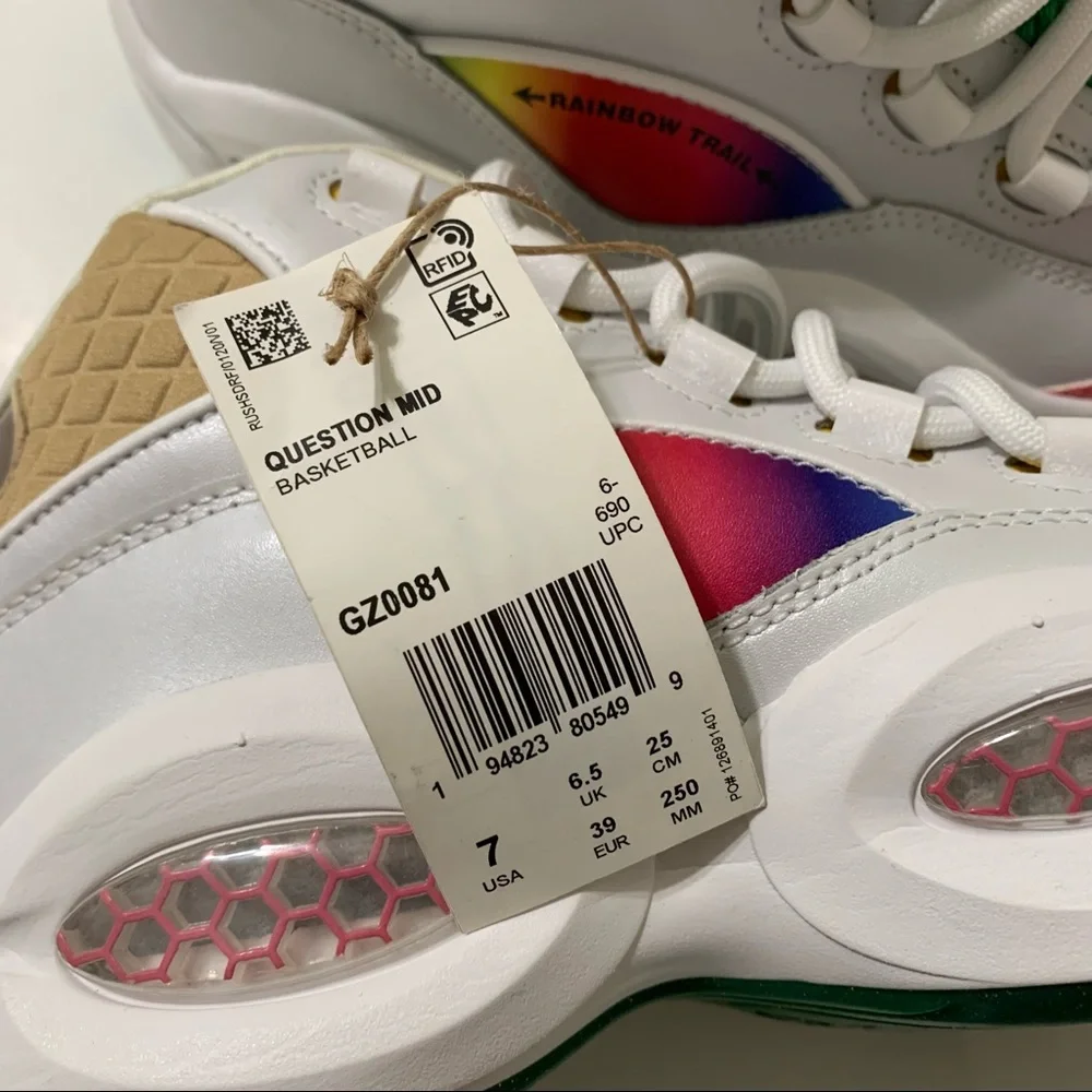 Size 7 Big Boys Womens 8 REEBOK x Hasbro x Question Mid 'Candy Land'  GZ0081 - Picture 8 of 8